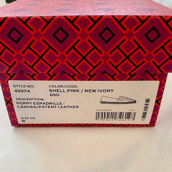 Tory Burch Poppy Espadrille Canvas Patent Leather - Picture 9 of 10